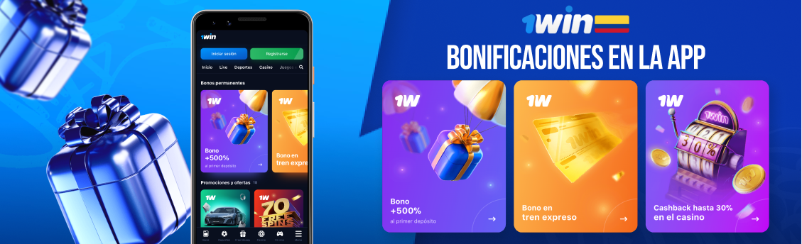 Bonos 1Win app 500% casino promociones